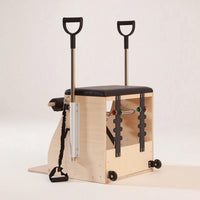 Wooden Pilates Chair with Handles Multifunctional Pilates Chair Adjustable Fitness Equipment Compact for Athletes, Home Gym, Apartment