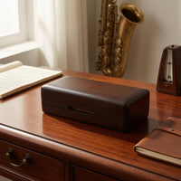 Wooden Embouchure Piece Storage Case Maple Wood Saxophone Embouchure Piece Case Gold-Tone Hinges Musical Accessory for Saxophonists