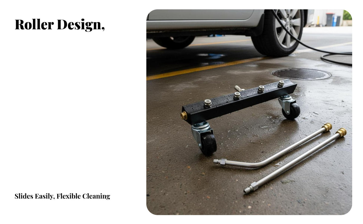 Low-Profile Design High Pressure Underbody Cleaner Powerful Clean Pressure Washer Under Car Cleaner Wide Spray for Workshop, Driveway, Patio