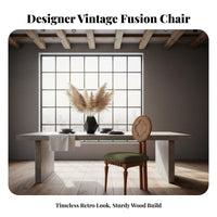 Retro stylish Woven Seat Armchair Curved spinerest Dining Chair sturdy Construction Household Furniture Ergonomic Design for Interior Decorators, Restaurateurs, Kitchen, Living Room, Restaurant, Bedroom