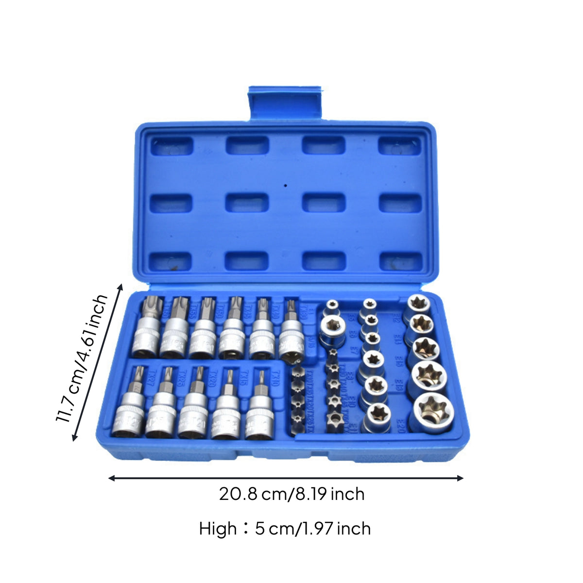 34 Pieces Ratchet Socket Tool Set Socket Tool Set with Case Knurled for Home Handymen, Vehicle Maintenance, Workshop, Home Repair
