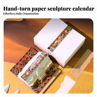 Cultural Souvenir 3D Tear-Away Calendar Creative Gift Paper Carving Art Memo Pad Multi-Functional for Tourists, Living Room, Bedroom, School