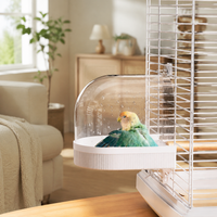 Cage-Mounted Bird Bath & Feeder, Multi-Functional Bird Feeding Station, Easy Clean for Small Garden Birds