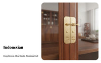 Chinese Design Solid Wood Bookcase Mortise and Tenon Joinery Traditional Wood Bookshelf Construction Wooden Display Cabinet with Glass Doors
