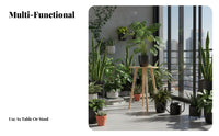 Flower Pot Holder Sturdy & Stable Round Plant Stand Round Wooden Plant Stand Strong Load-Bearing Tripod Decorative Table
