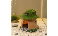 Fungi House Hideaway Freshwater-Safe Fungi House Ornament Aquarium Shelter with Moss Roof Non Textured for Shrimp