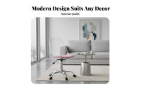 Height Adjustable Armless Transparent rotate Chair Space Saving Transparent Caster Chair Minimalist aesthetic Office Furniture Rolling Casters for Apartment Dwellers, Home Workers, Students, Small Spaces, Vanity Area, Study Room, Bedroom