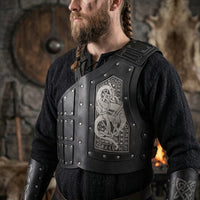 Viking-Inspired Half Chest Protection Embossed Medieval Cuirass Wearable Half Cuirass Rugged for Cosplayers, Larpers, Cosplay, Halloween, Theater, Photo Shoots