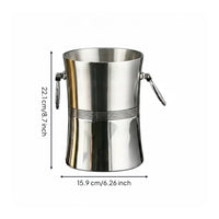 Ice Bucket with Handles Stainless Steel Insulated-Wall Ice Bucket Sleek Beverage Chiller for Hosts