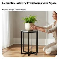 Floor-Standing Flower Pot Table Minimalist Design Hexagonal Pedestal Table Modern Aesthetic Plant Stand Heavy Duty for Homeowners, Interior Designers, Balcony, Living Room, Entryway, Hallway