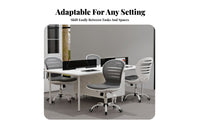 Height Adjustable Mesh rear Rolling Chair 360-Degree rotate Armless Mesh rear Rolling Chair Ergonomic Design Office Furniture Padded Seat padding for Students, Adults, Teens, Dormitory, Conference Room, Small Spaces, Bedroom
