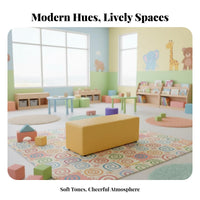 Irregular-Shaped Soft Sofa Combination Freely Combinable Reception Seating Public Space Furniture for Children, Visitors, Lobby, Activity Room, Gym