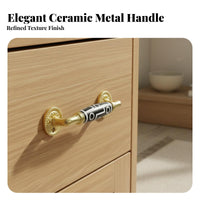 Decorative Ceramic Drawer Pull Easy to Install Pastoral Design Furniture Pull Comfortable Grip