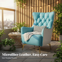 Nordic aesthetic Highspine high-back side chair Modern Minimalist Upholstered wraparound rear Chair Ergonomic Comfort Armchair Thickly Cushioned for Hotel Managers, Interior Designers, Homeowners, perusing corner, Lounge Area, Bedroom, Home Office