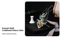 Peacock Hair Adornment Set Classical Design Traditional Chinese Attire Headpiece Set Traditional Chinese Attire Hair Jewelry