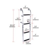 Foldable Boarding Ladder Non-Slip Steps Folding Stainless Steel Ladder