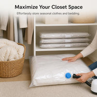 Vacuum Compression Storage Bags for Clothes and Bedding, Thickened Transparent Space Saver Bags for Travel and Home