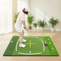 Golf Hitting Mat Driving Range Practice Pad with Cross Auxiliary Line for Indoor Outdoor Swing Training