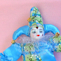 Handmade Fool Figurine Handcrafted Vintage Fool Doll Collectible Sitting Clown Ornament for Collectors, Desktop, Shelf Display, Bedroom