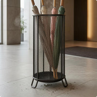 Mesh Umbrella Stand Curved Legs Umbrella Stand with Water-Collecting Tray Easy