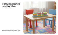 Develops Hand-Eye Coordination Color Shape Sorting Toy Long-Lasting Wood Construction Geometric Stacking Blocks Large Easy-to-Grasp Pieces