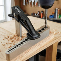 Built-in V-Slot Precision Drill Jig Imperial Sizes Drill Bit Guide Block Alignment