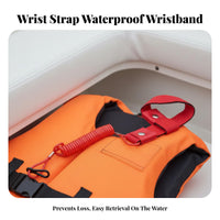 Waterproof Coiled engine cut-halt ignition Key Universal Fit Boat engine cut-halt ignition Lanyard Strong Metal fastener Engine Stop Cord buoyant Design for personal watercraft Riders, Boaters, Watercraft users, aquatic activities