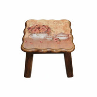 Vintage Design Small Square Bench adaptable Low Stool space-efficient Household Furniture Sturdy Build for Children, Families, Students, Entryway, Living Room, Bedroom, Office