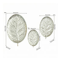 3 Pieces Foliage-shapedShaped Tray Raised Vein Pattern Iron Tray Embossed