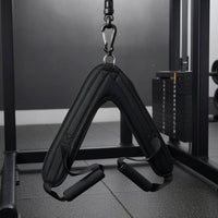 Nylon Triangle Grip Strap Stitched Strapping Loop Handle Strap Black Gym Handles Reinforced Stitching for Exercise