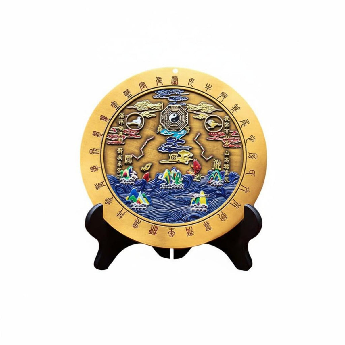 Ancient Design Shanhai Zhen Bagua Mirror Solid Cast Chinese Bagua Mirror Oxidation-Resistant Tai Chi Trigrams Ornament Long-Lasting for Homeowners, Gift Givers, Business Owners, Main Entrance, Front Door, Living Room, Office