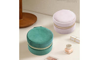 Compact Mini Jewelry Box Travel-Friendly Velvet Jewelry Box Small Organizer Simple for Handbag