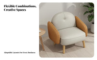 Curved Backless Settee with Pedestal Table Creamy aesthetic Commercial Furniture Soft and Comfortable adaptable Combination