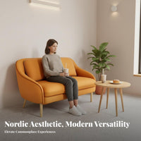 Upholstered Cafe Chair and Table Group Comfortable Curved Rear Armchair Modern Design Minimalist Design for Reception Area
