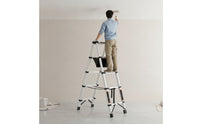 Foldable Telescopic Ladder Aluminum A-Shaped Ladder Heavy Duty Extendable for Home Repairs, Ceiling Work