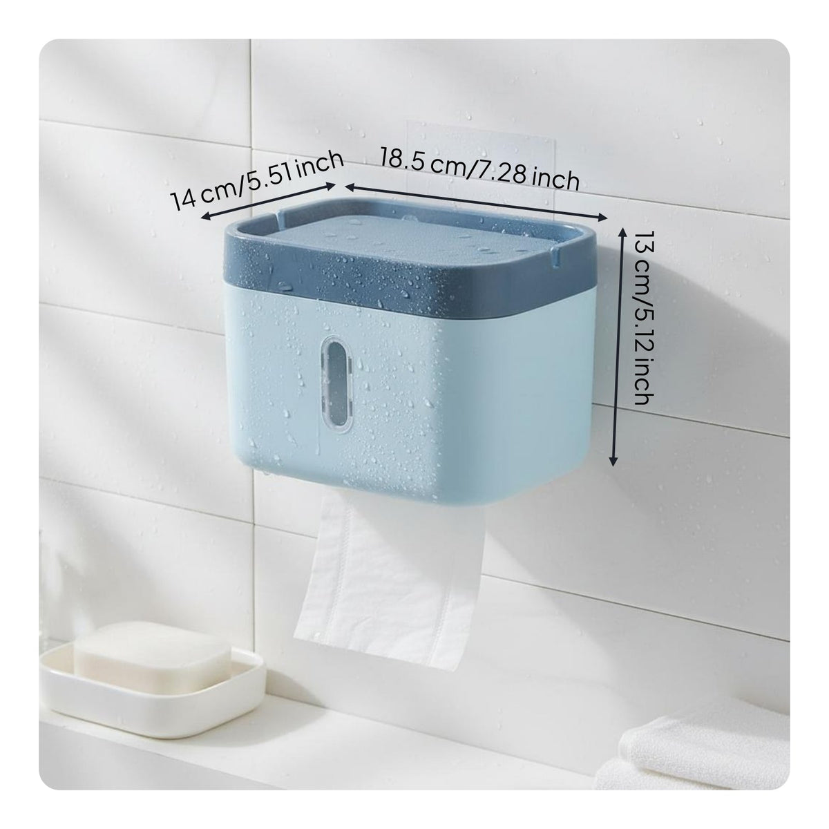 Nordic Design Toilet Paper Holder with Shelf Long-Lasting No Drill Toilet Paper Holder Dustproof Wall Mounted Tissue Box Load Bearing for Kitchen