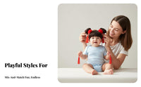 Baby Hairpiece Headband Photoshoot Prop Headband with Bangs and Buns Young Child Fake Bangs Hairband Cute Hair Design Infant