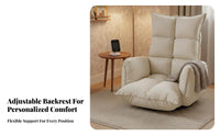 Foldable Design Adjustable Floor Chair Japanese design Adjustable Padded Lounger Nursing suitable Indoor Furniture With support barsrests for New Mothers, Apartment Dwellers, Bedroom, Bay alcove, Living Room, Watching TV