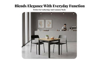 Easy to Clean Square Table with 4 Chairs Sturdy Frame 5-Piece Mealtime Set Long-Lasting Construction Dining Group Simple Design for Restaurant Owners, Apartment Dwellers, Breakfast Nook, Cafeteria, Kitchen, Small Living Areas