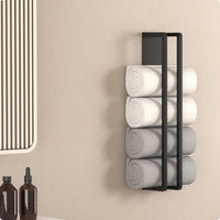 Wall-Mounted Towel Rack Ventilated Wall-Attached Towel Rack Black