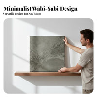Wabi-Sabi Aesthetic Frameless Wall Picture Minimalist Design Textured Wall Art Ready to Hang Textured Canvas Art Great Gift for Interior Designers, Homeowners, Adults, Entryway, Hallway, Living Room, Bedroom