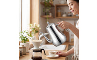 Gooseneck Tea Kettle with Lid Broad-Mouth Stainless Steel Pour Over Coffee Teapot with Strainer Stovetop for Kitchen