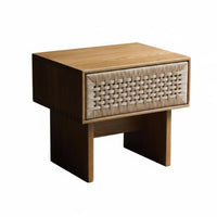 Wabi-Sabi Design Woven-Front Cabinet Retro Aesthetic Wicker Basket Drawer Unit Boho Aesthetic Bedside Table Easy to Care for Guesthouse Operators, Homeowners, Bedroom, Living Room, Hallway, Nursery
