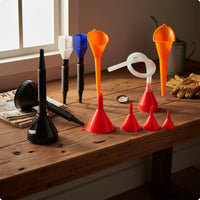10 Pieces Automotive Funnel Set Plastic Oil Funnel Set Vehicle Maintenance Gear Ribbed Cone-Shaped for Mechanics, Workshop