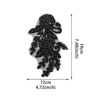 Floral Applique Sequined Embroidered Embellishment with Beads Sequin Applique 3D Beaded Embellishment Sew-on for Crafters