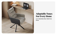 Light Luxury design Upholstered Shell Chair archedd Backrest rotate Seat Ergonomic Design Office Furniture with Casters for Home Workers, Students, Teens, Study Room, Bedroom