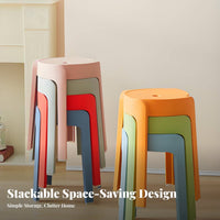 Thickened Design Round Pinwheel-Top Stool Nordic and aesthetic Stackable Seat Space-Saving Household Furniture Easy to Clean for Families, households, Dining Room, Kitchen, Office, Balcony