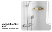 2 Pieces Space-Saving Wall-Mounted Corner Shelf Rust-Proof Bathroom Organizer Luxury Design Shower Organizer Rustproof for Homeowners, Renters, Students, Restroom, Kitchen