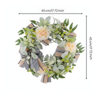 Peony Wreath Full Wreath with Bow Countryside Aesthetic Decor for Homeowners, Window