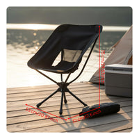 Aluminum Alloy Frame 360 Degree Rotating Outdoor Chair Foldable Design 360 Degree Rotating Camp Seat Easy Assembly Swivel Camping Chair Long-Lasting Oxford Material for Hikers